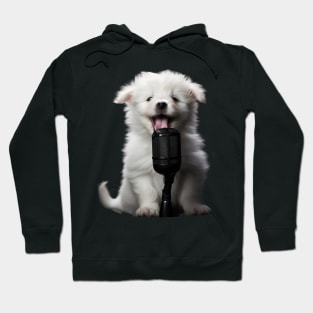 White cloud Puppy Singing Hoodie